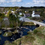 The Pleasant River flows through Columbia Falls, Maine.