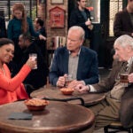 Toks Olagundoye as Olivia, Kelsey Grammer as Frasier Crane and Nicholas Lyndhurst as Alan in "Frasier."