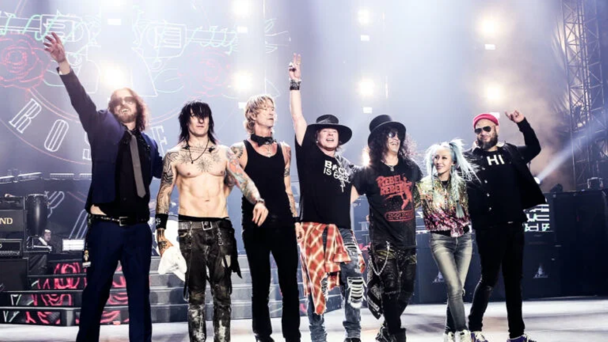 Guns N Roses on stage.