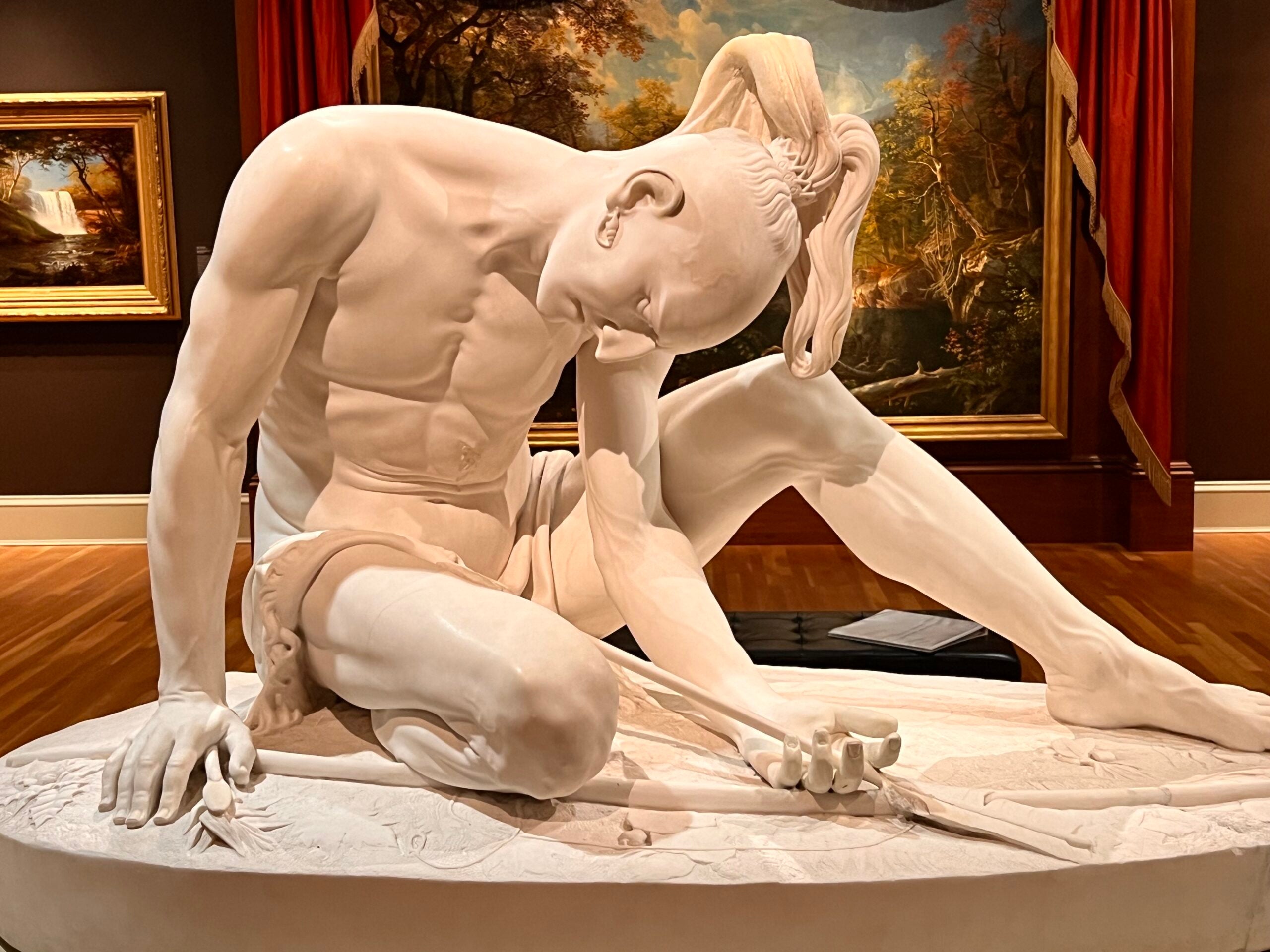 Peter Stephenson’s sculpture “The Wounded Indian.”