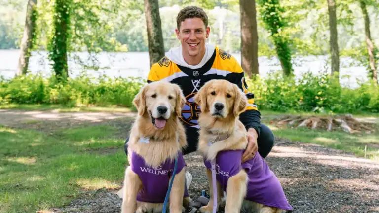 Charlie Coyle with his two dogs, Bodie and Gracie.