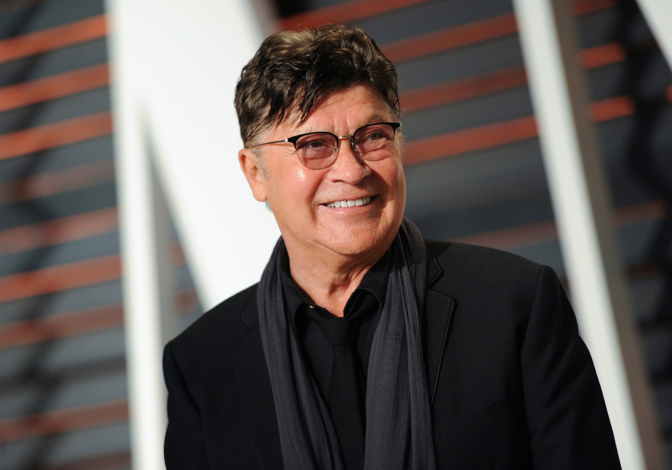 FILE - Musician Robbie Robertson arrives at the Vanity Fair Oscar Party on Sunday, Feb. 22, 2015, in Beverly Hills, Calif.