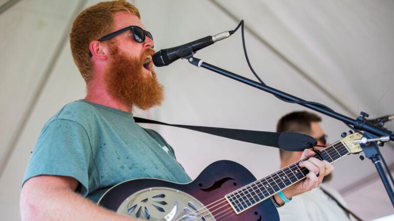 Oliver Anthony performs at Eagle Creek Golf Club and Grill in Moyock, N.C., on Saturday, Aug. 19, 2023.