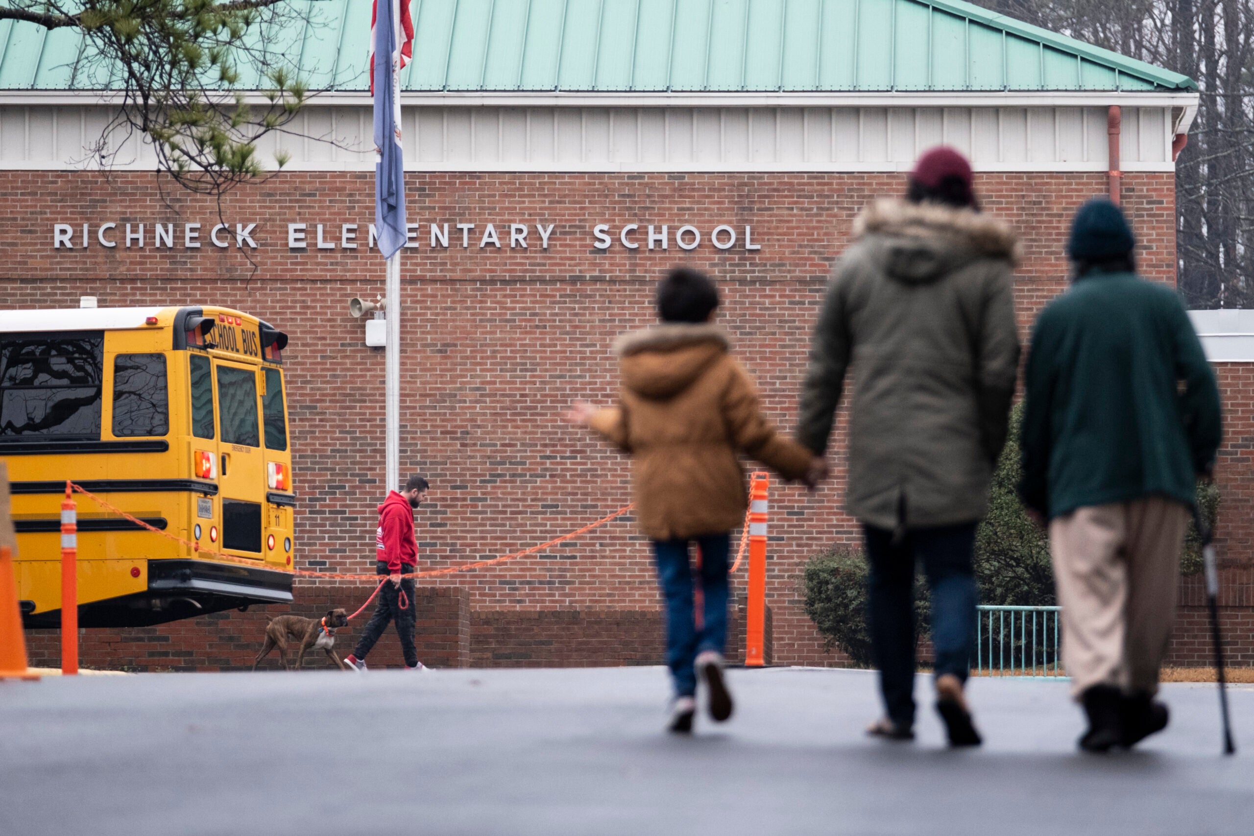 Students return to Richneck Elementary in Newport News, Va.