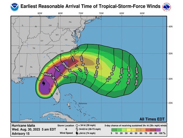 Hurricane Idalia maps: Path, timing, wind speeds, storm surge