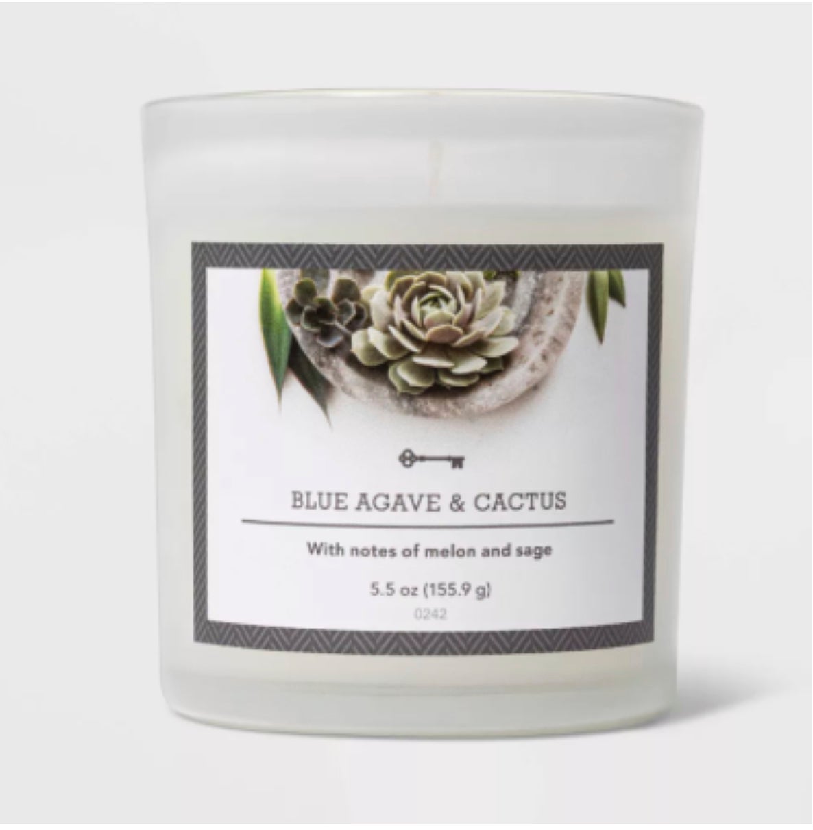 A blue agave & cactus candle that was recalled by Target is pictured.