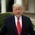 This exhibit from video released by the House Select Committee, shows President Donald Trump recording a video statement on the afternoon of Jan. 6, 2021, from the Rose Garden, displayed at a hearing by the House select committee investigating the Jan. 6 attack on the U.S. Capitol.