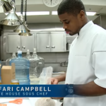 Tafari Campbell, then a White House sous chef, is seen in a screen shot from a video posted online by the Obama administration in 2012.