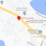 Map of Estia restaurant in Falmouth, Cape Cod.