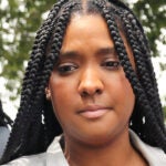 Boston City Council woman Kendra Lara leaves West Roxbury District Court after her arraignment on her recent car accident.