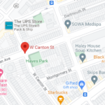 A map of W. Canton Street in Boston, Massachusetts.