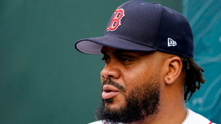 American League's Kenley Jansen, of the Boston Red Sox, speaks during an All-Star Game player availability, Monday, July 10, 2023, in Seattle.