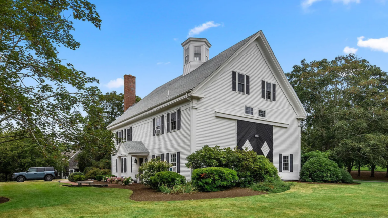 Historic white barn transformed into single family home.