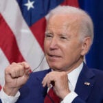 President Joe Biden speaks.