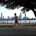 Boston weather -- Hot day running in September as if July along the Charles River in Cambridge.