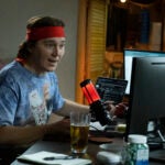 Paul Dano as Keith Gill in a scene from "Dumb Money."