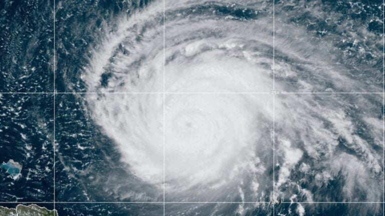 A satellite image of Hurricane Lee.