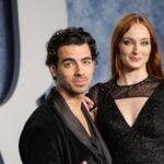Joe Jonas and Sophie Turner attend the 2023 Vanity Fair Oscar Party on March 12, 2023, in Beverly Hills, California.