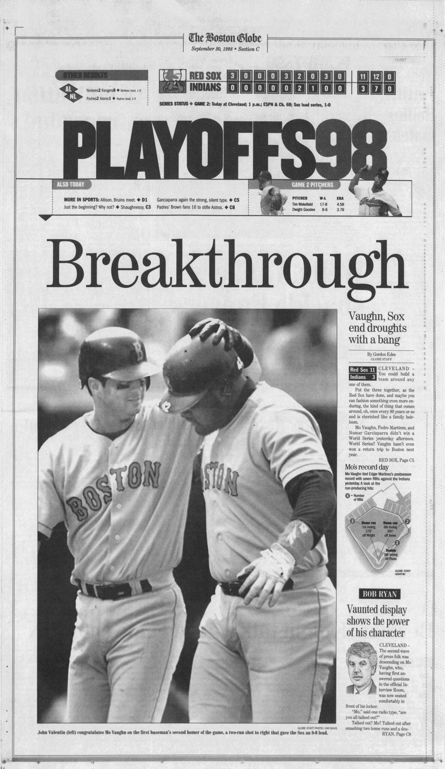 Red Sox 1998 Playoffs Mo Vaughn