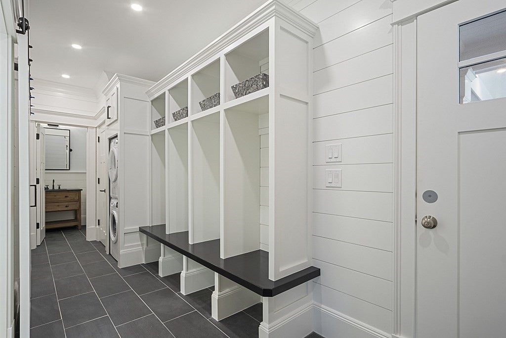 Laundry, and mudroom area in Concord home. modern farmhouse