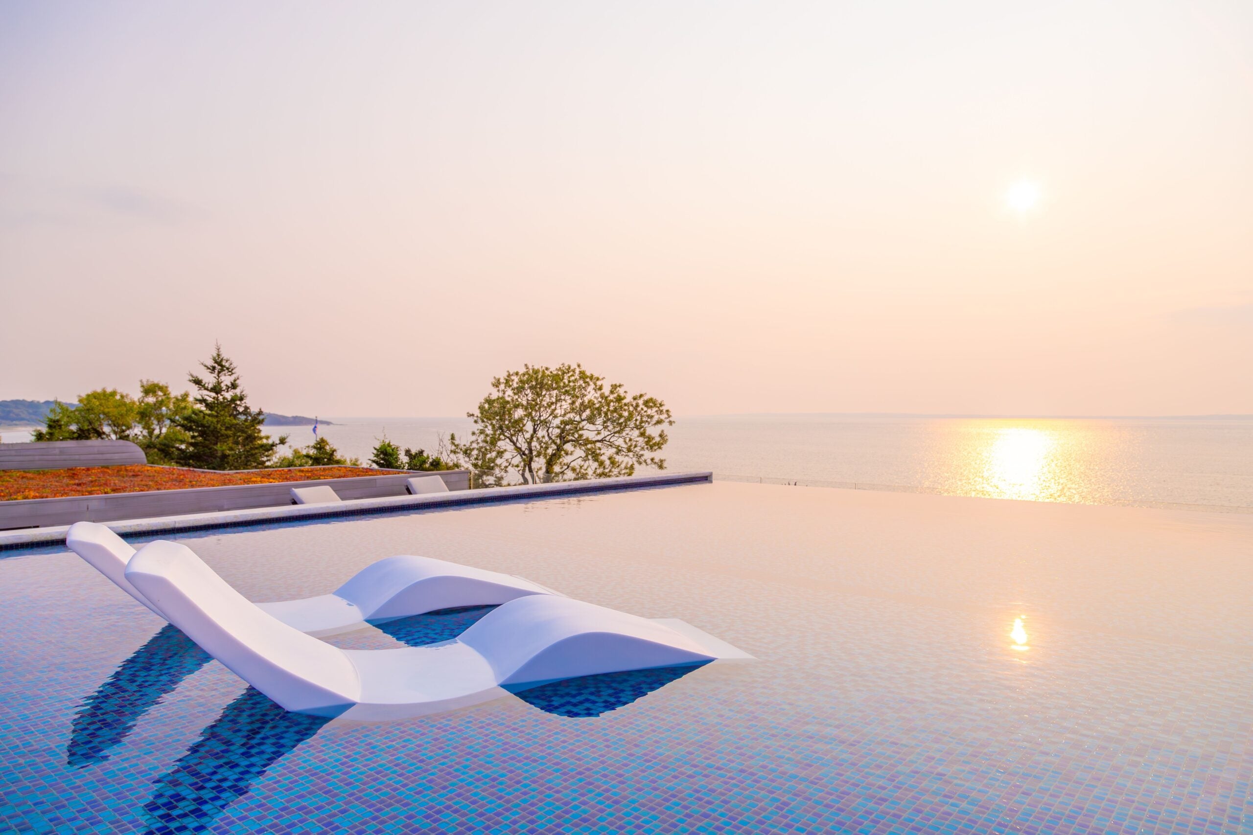 Rooftop pool overlooking the sunset. 