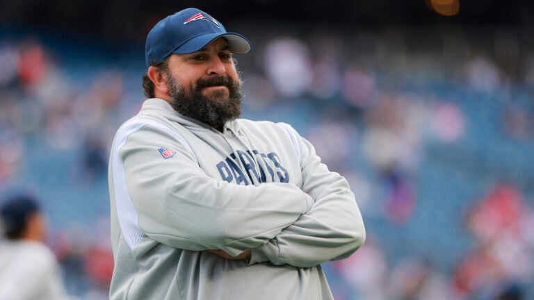 New England Patriots Matt Patricia senior football advisor/offensive line before they play the Baltimore Ravens during NFL action at Gillette Stadium.