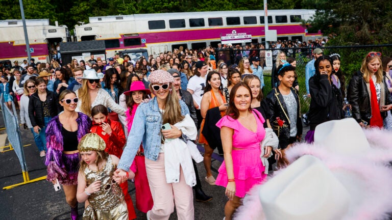 Taylor Swift fans arrive to Gillette Stadium