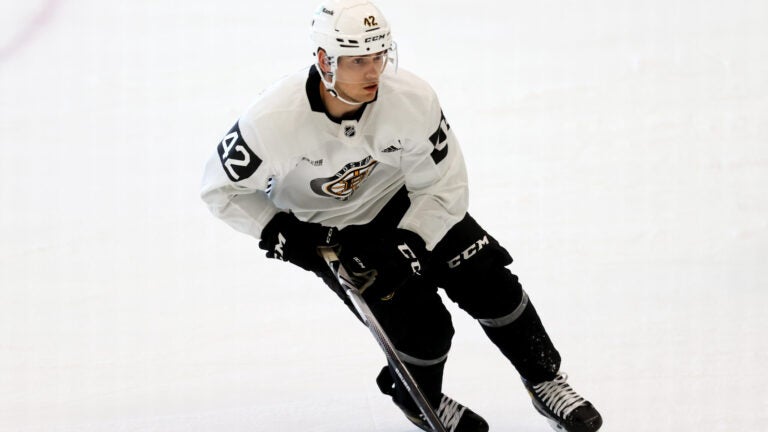 Georgi Merkulov (cq) at Day 3 of Bruins development camp at Warrior Ice Arena in Brighton.