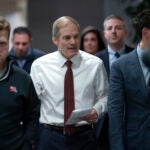 Rep. Jim Jordan, R-Ohio, chairman of the House Judiciary Committee arrives as House Republicans meet behind closed doors.