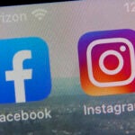 A view of the mobile phone app logos for, from left, Facebook and Instagram.
