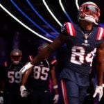 Kendrick Bourne #84 of the New England Patriots exits the tunnel before the game against the Philadelphia Eagles at Gillette Stadium on September 10, 2023 in Foxborough, Massachusetts.