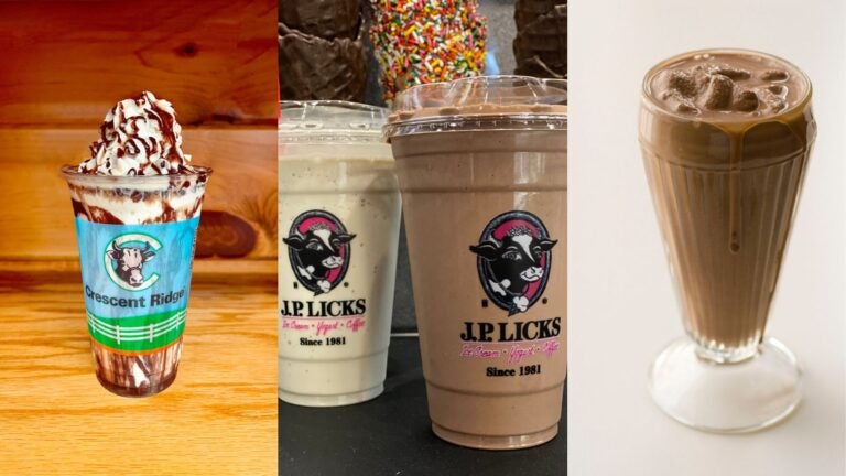A collage of three frappes.
