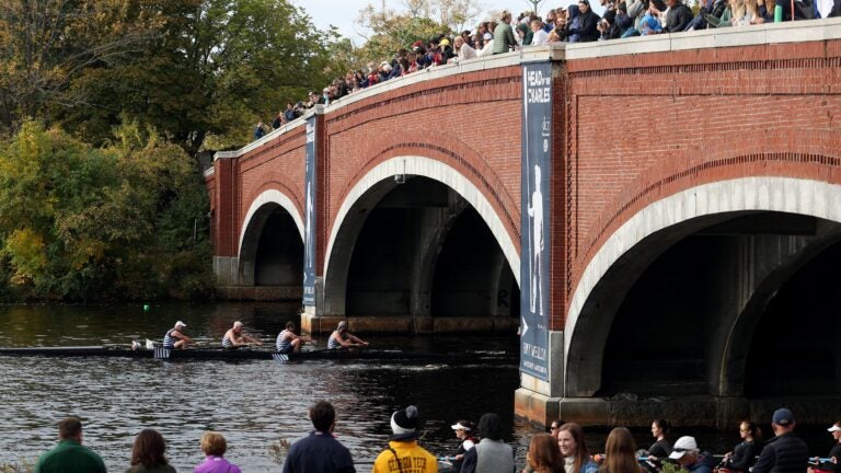 The start line is at Boston University’s DeWolfe Boathouse, and rowers finish the 3-mile upstream course at Herter Park along Soldiers Field Road.