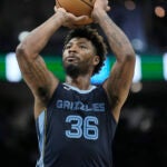 Memphis Grizzlies' Marcus Smart during the second half of a preseason NBA basketball game against the Milwaukee Bucks Friday, Oct. 20, 2023, in Milwaukee.