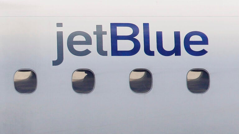 A JetBlue logo.