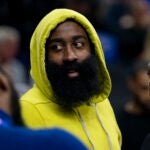 James Harden Thinks He's At The Met Gala, Pulls Up To Game 1 Against  Celtics In All-Time Terrible Outfit – OutKick