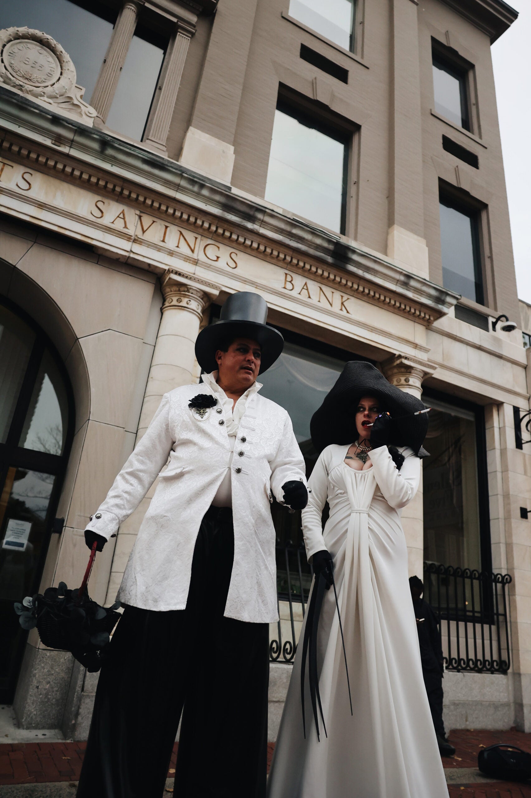 Costumes are seen prior to Halloween in downtown Salem, Mass.