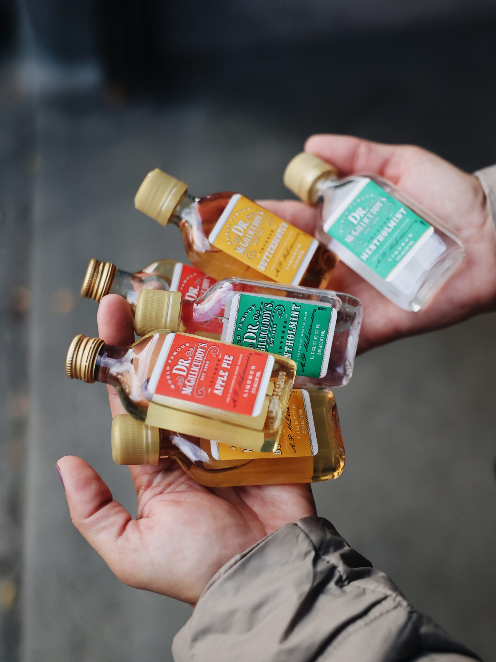 A handful of nips at Quality Liquors in Salem., Mass.