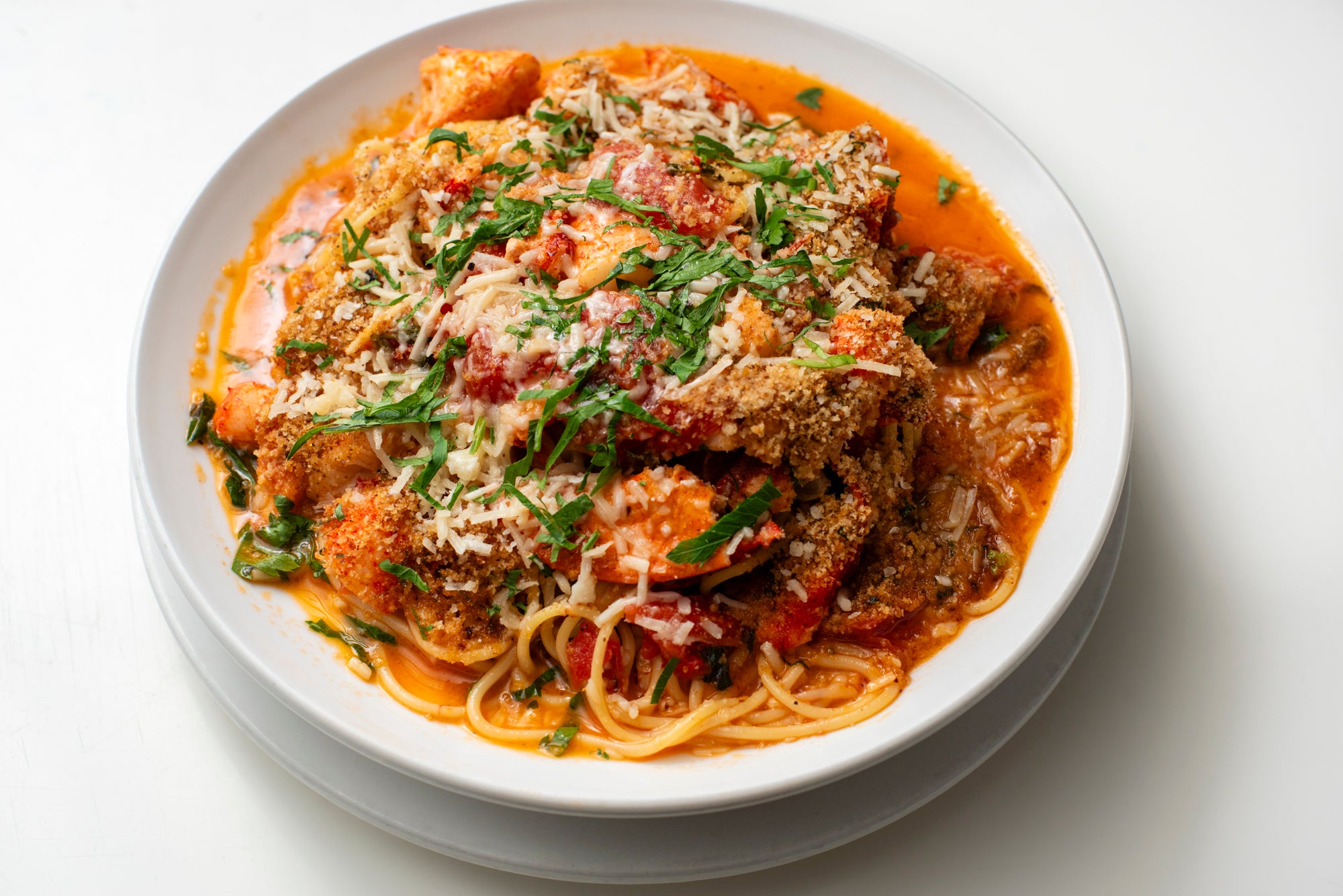 The lobster spaghettini at Neptune Oyster.