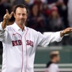 Former Red Sox pitcher Tim Wakefield on the field before throwing out the ceremonial pitch. Boston Red Sox host Houston Astros, Game 4 of the ALCS on Tuesday, Oct. 19, 2021 at Fenway Park.