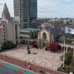An image of Marsh Plaza on Boston University's campus.