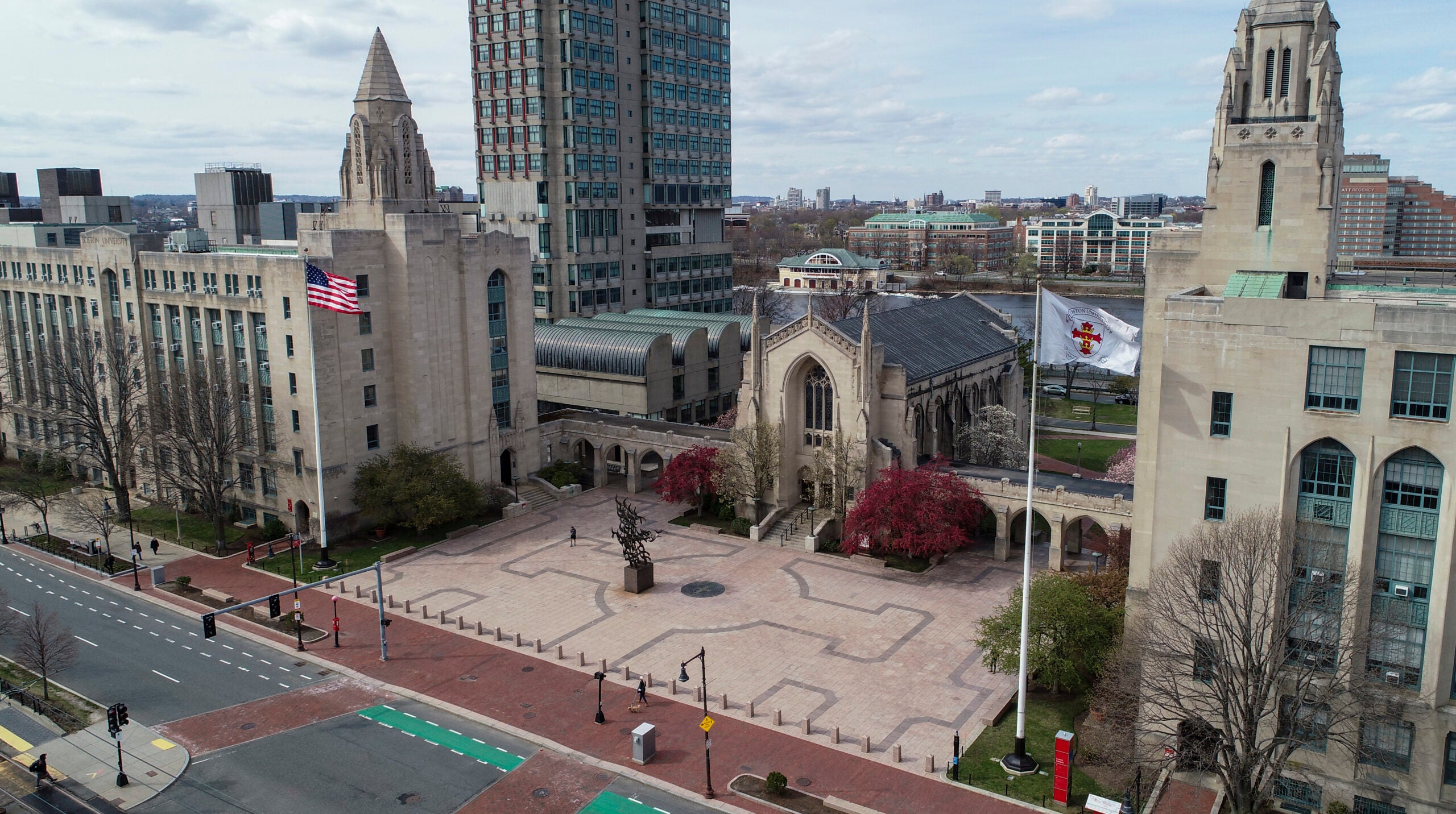 An image of Marsh Plaza on Boston University's campus.