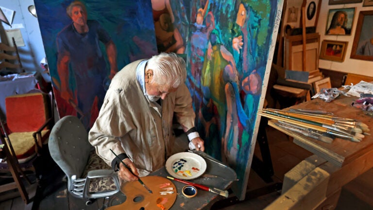 Salvatore Del Deo, painter and co-founder of the famous Ciro & Sal's in his Provincetown art studio.