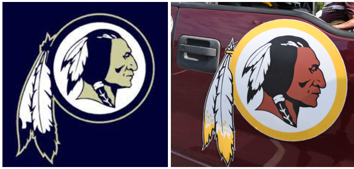 bans sale of items with Washington Redskins logo/name