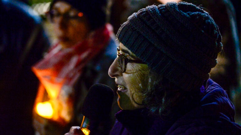 Rabbi Amita Jarmon of the Brattleboro, Vt., Area Jewish Community talks.