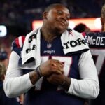 Patriots left tackle Trent Brown will be a free agent at the end of the season.