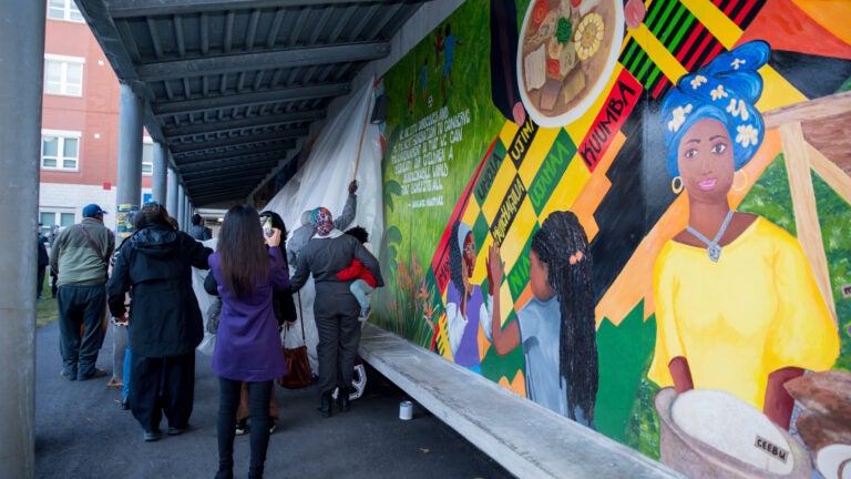 "An Ode to Africa in the Americas" mural at Roxbury Community College