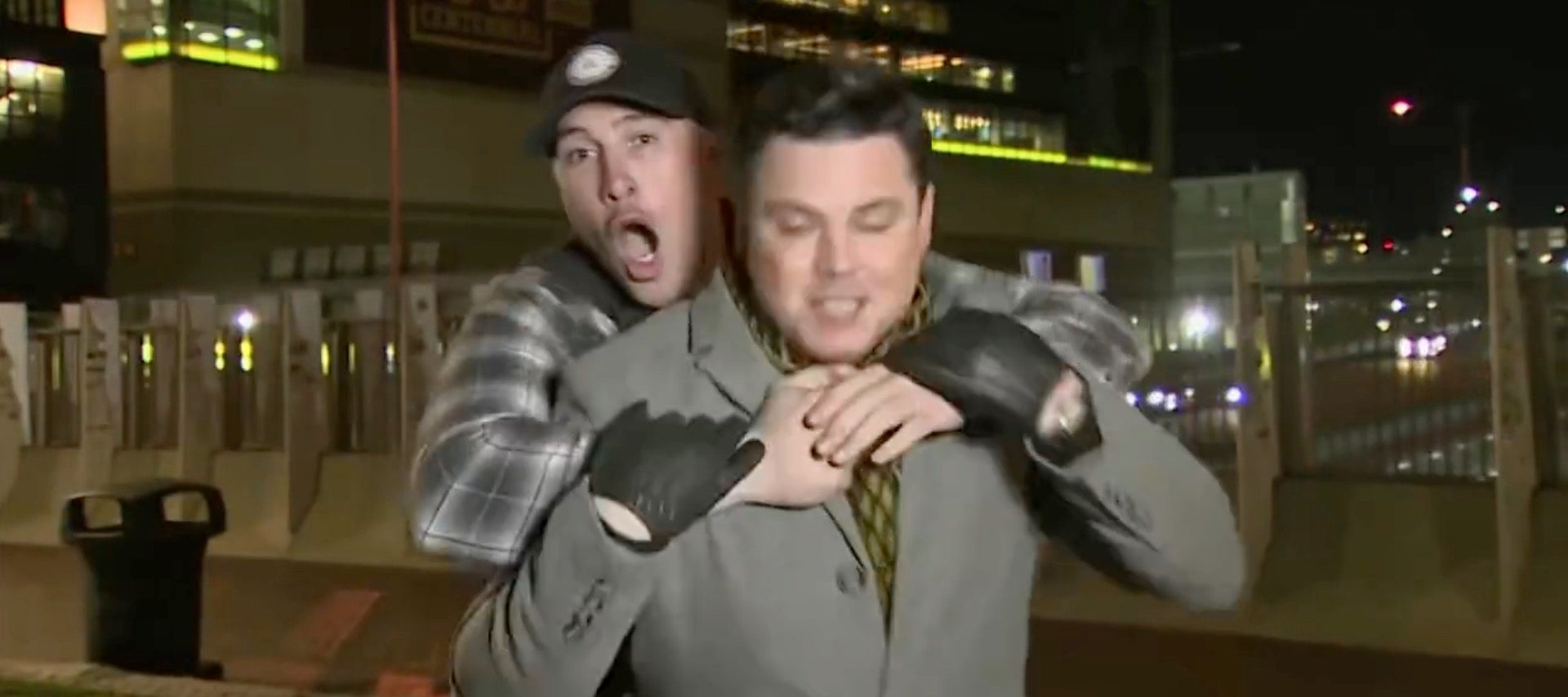 Boston TV news reporter admonishes man for grabbing him from behind