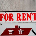 A "For Rent" sign