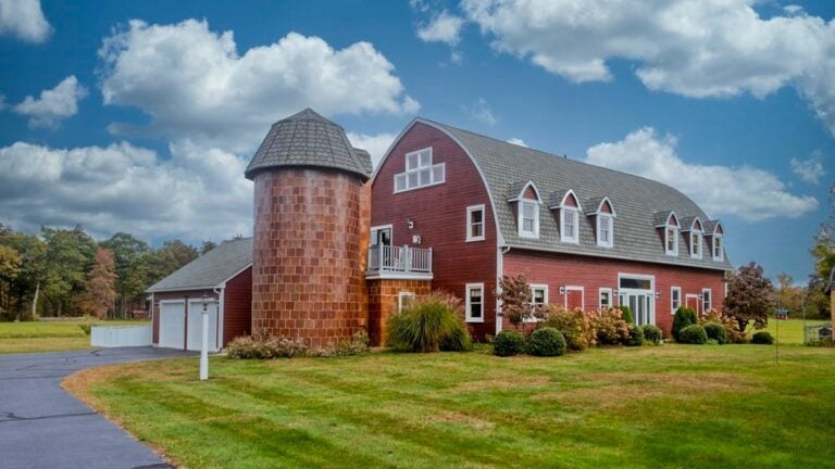 Barn in Hampden turned with a silo.